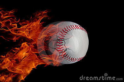 Baseball on fire